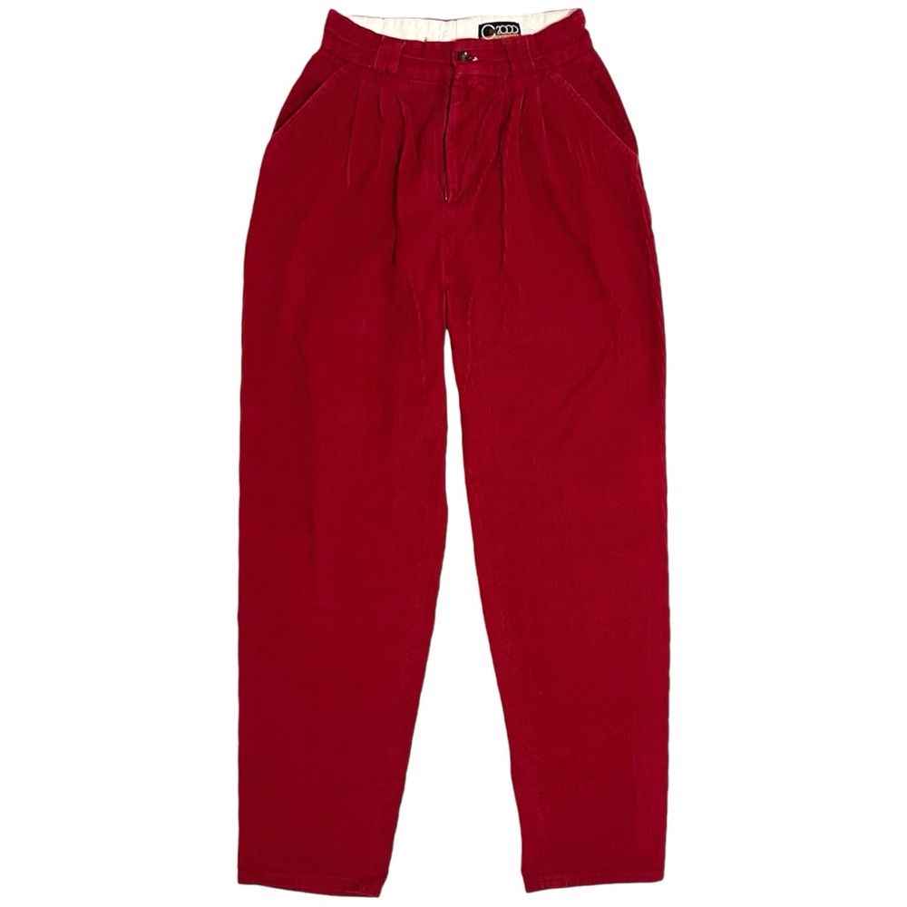 Vintage 90’s cherry red corduroy high waist trousers
